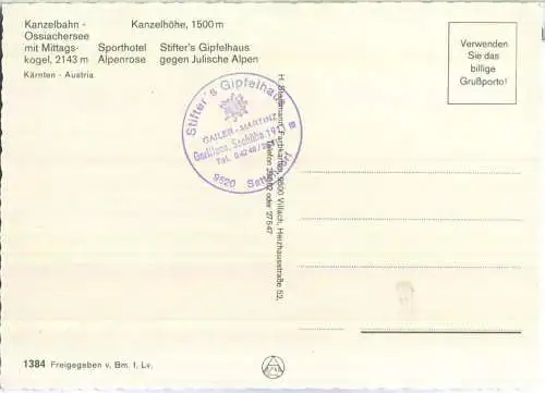 Kanzelhöhe - Gerlitzen - Verlag H. Steinmann Villach