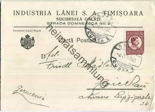 Postkarte - Industria Lanei SA Timosoara