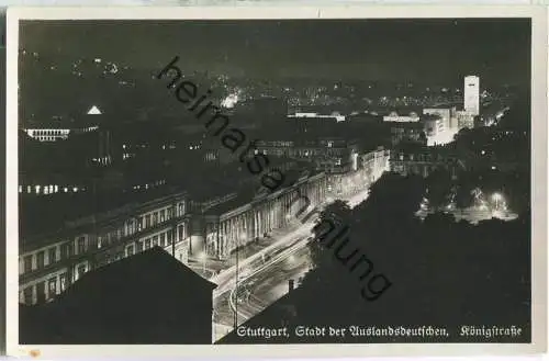 Stuttgart - Königstrasse - Nachtaufnahme - Foto-Ansichtskarte - Verlag Franckh Stuttgart