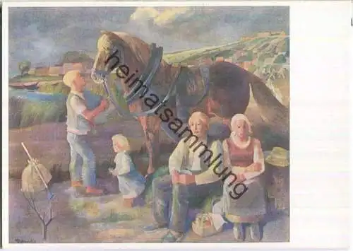 Bauernfamilie mit Pferd - Künstler-Hilfswerk 1937 - Walter Schmock Berlin - Bild 38/VII
