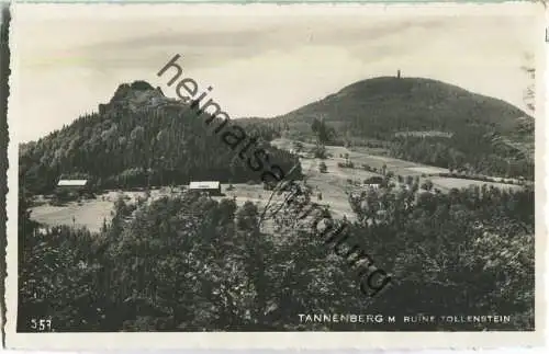 Tannenberg - Ruine Tollenstein - Stempel Bergrestaurant Tannenberg Josef Fischer - Foto-AK ohne Verlagsangabe