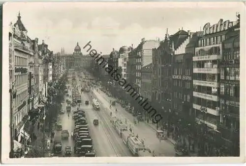 Praha - Wenzelsplatz - Strassenbahn - Foto-Ansichtskarte - Verlag JKO