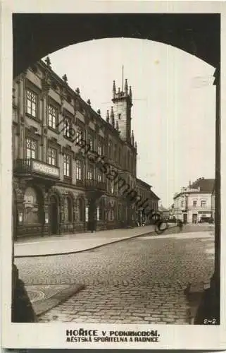 Horice v Podkrkonosi - Mestska Sporitelna a Radnice - Foto-Ansichtskarte - Verlag Pragva Fotografie