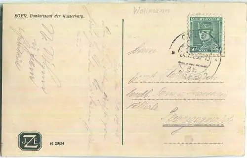 Cheb - Eger - Bankettsaal der Kaiserburg - Foto-Ansichtskarte - Verlag J Z E