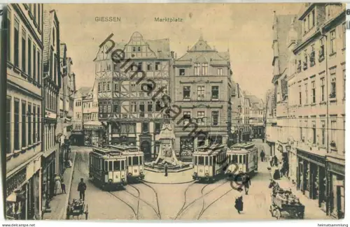 Giessen - Marktplatz - Strassenbahn - Verlag Leitermann & Jäger Mainz