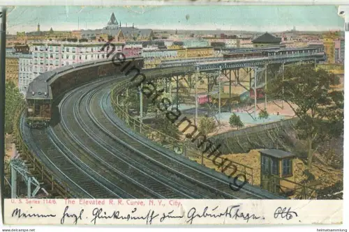 New York - Elevated R. R. Curve - Verlag Aristophot Co Taucha