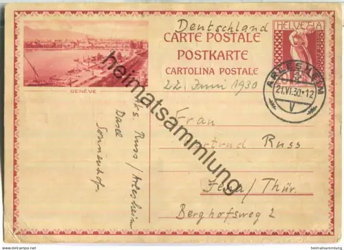 Geneve - Bildpostkarte - Ganzsache - gelaufen 1930