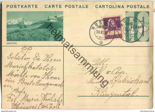 Arosa - Bildpostkarte - Ganzsache - gelaufen 1931