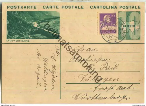 Lavey-les-Bains - Bildpostkarte - Ganzsache - gelaufen 1933