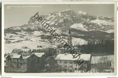 Cortina verso Tofana - Hüttenstempel - Foto-Ansichtskarte 20er Jahre
