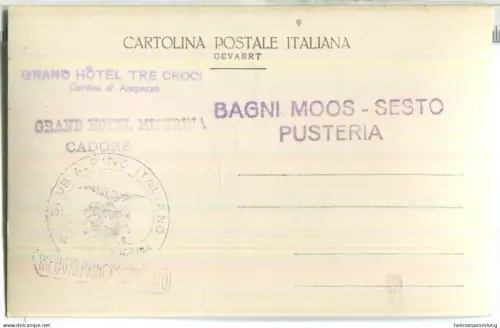 Cortina verso Tofana - Hüttenstempel - Foto-Ansichtskarte 20er Jahre