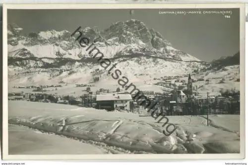 Cortina - Monte Cristallo - Hüttenstempel - Foto-Ansichtskarte 20er Jahre