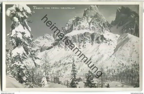 Passo Tre Croci - Monte Cristallo - Hüttenstempel - Foto-Ansichtskarte 20er Jahre