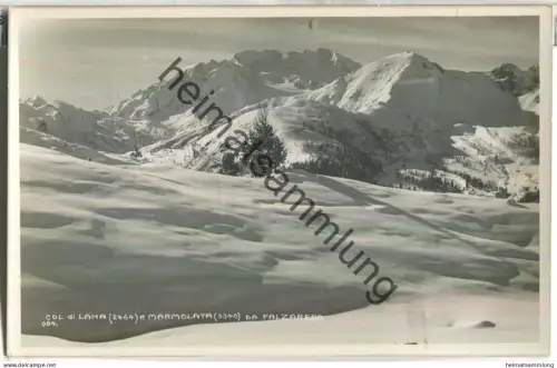 Col di Lana - Marmolata da Falzarego - Foto-Ansichtskarte - Hüttenstempel - 20er Jahre