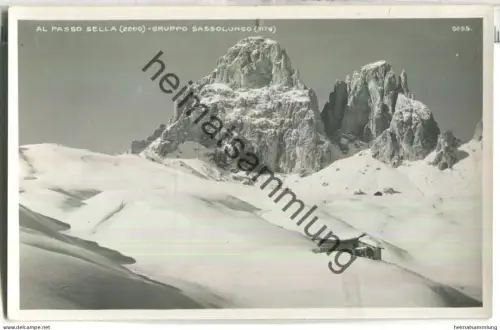 Al Passo Sella - Gruppo Sassolungo - Foto-Ansichtskarte - Hüttenstempel - Verlag Fotographia Ghedina Cortina d'Ampezzo