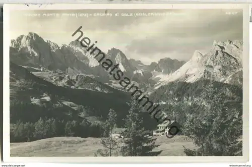Monte Pana - Gruppo di Odle - Geislergruppe - Foto-Ansichtskarte - Editore Ghedina Cortina d' Ampezzo 20er Jahre
