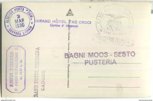 Sulla Marmolata verso Cima Boe - Foto-Ansichtskarte - Hüttenstempel - Editore Ghedina Cortina d' Ampezzo 20er Jahre