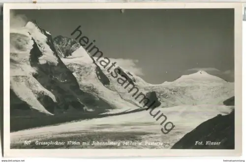 Grossglockner - Pasterze - Johannisberg - Foto-Ansichtskarte - Verlag M. Klauer Klagenfurt