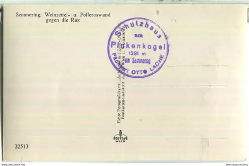 Semmering - Weinzettlwand - Polleroswand - Foto-Ansichtskarte - Verlag Postkarten-Industrie AG Wien