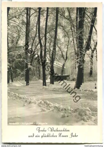 Ansbach - Hofgarten - Orangerie - Foto-Ansichtskarte - Verlag Fritz Lauterbach Fürth