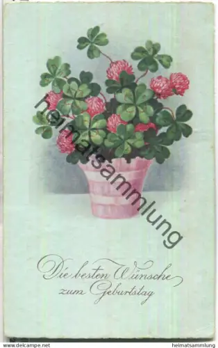 Geburtstag - blühender Klee - Posthilfstellenstempel Oberbränd über Donaueschingen - Feldpost