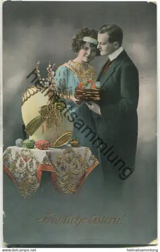 Fröhliche Ostern - Goldprägedruck