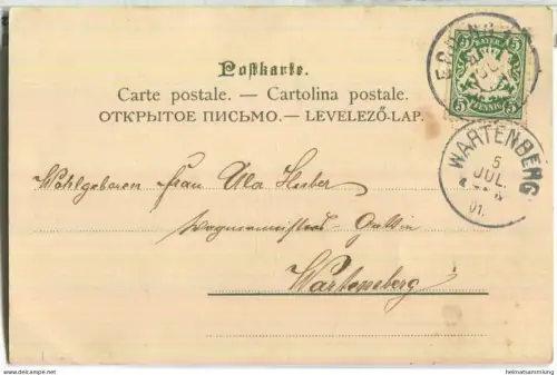 drei junge Katzen - Kuckucksuhr - Verlag Theo Stroefer Nürnberg - Aquarell-Postkarte