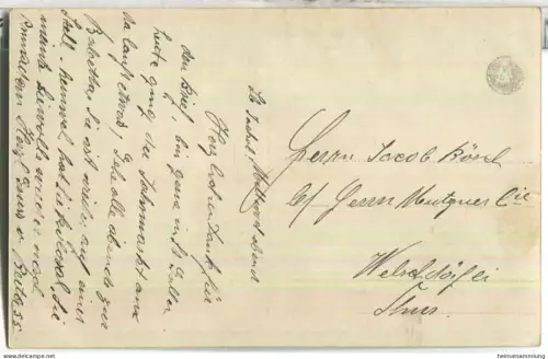 Schuhmacher - Liebe - coloriert - Verlag L. J. S. F. F. Nr. 3122/1 - Rückseite beschrieben ca. 1910