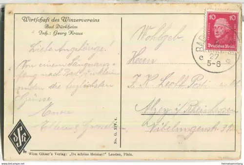 Klosterruine Limburg bei Bad Dürkheim - Verlag Wilh. Gläser Landau