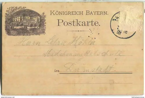 Moltkefels - Kurort Villa Donnersberg - kleine Lithographie rückseitig