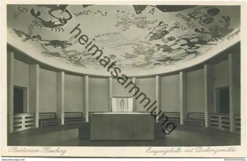 Hamburg - Planetarium - Eingangshalle mit Deckengemälde - Foto-AK - Verlag Knackstedt & Co. Hamburg