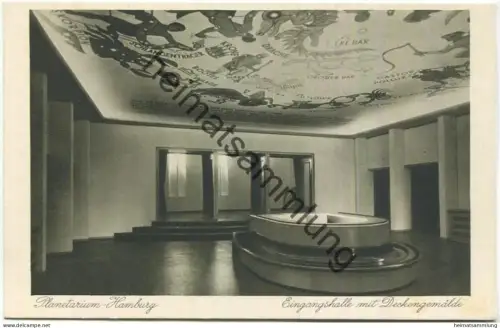 Hamburg - Planetarium - Eingangshalle mit Deckengemälde - Foto-AK - Verlag Knackstedt & Co. Hamburg