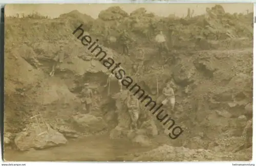Grabensprengung im Bereich der 3. Kompanie 1916 - Foto-Ansichtskarte