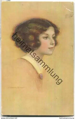 Frauenportrait - signiert C. Warde Jraver - Verlag Paul Heckscher