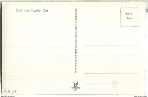 Gruss vom Tegeler See - Verlag Herbert Meyerheim Berlin 50er Jahre