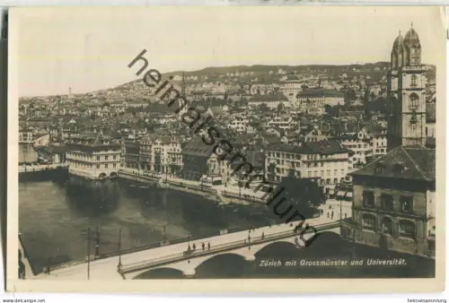 Zürich - Grossmünster und Universität - Foto-Ansichtskarte - Edition Photoglob Zürich