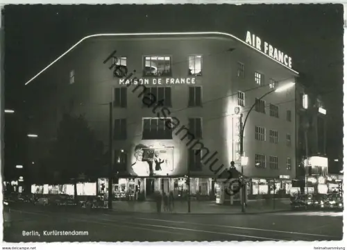 Berlin - Kurfürstendamm - Maison de France - Nacht- Foto-Ansichtskarte - Verlag Kunst und Bild Berlin