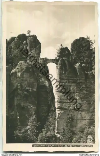 Bastei-Brücke - Foto-Ansichtskarte Handabzug - Verlag Walter Hahn Dresden Nr. 3211