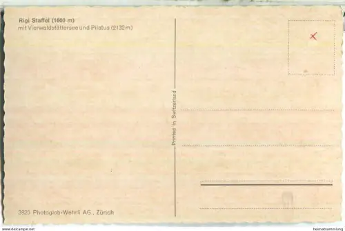 Rigi Staffel mit Vierwaldstättersee - Bahn - Edition Photoglob Zürich-Wehrli