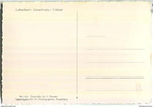 Luftseilbahn Gerschnialp Trübsee - Foto-Ansichtskarte - Edition K. Meuser Engelberg