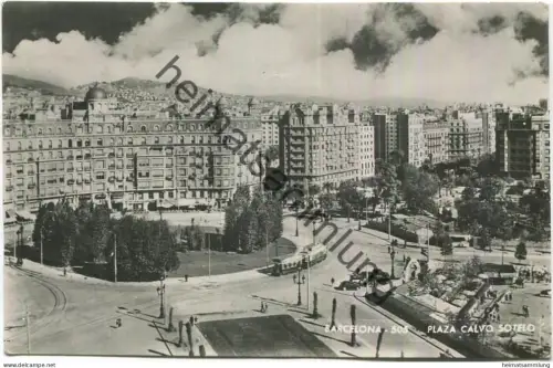 Barcelona - Plaza Calvo Sotelo - Foto-AK - gel. 1954