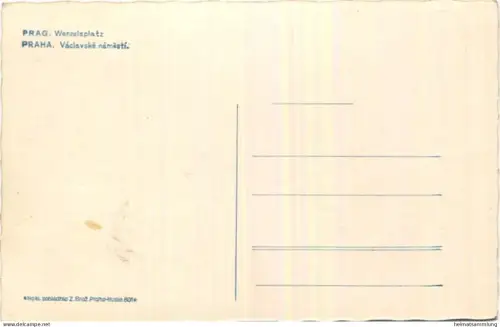 Prag - Wenzelsplatz - Strassenbahn - Foto-AK