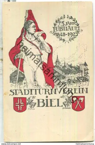 Stadtturnverein Biel - 75. jähriges Jubiläum 1848-1923 - signiert Fr. Saager