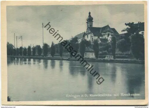 Ehingen an der Donau - Konviktkirche mit Krockensee - AK-Grossformat - Verlag J. Schäfer Reutlingen