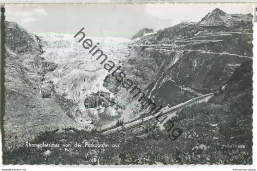 Rhonegletscher von der Furkabahn aus - Foto-Ansichtskarte - Edition O. Süssli-Jenny Thalwil