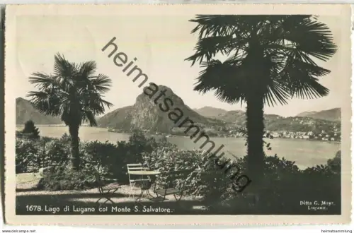 Lago di Lugano col Monte S. Salvatore - Foto-Ansichtskarte - Edizione Ditta G. Mayr Lugano