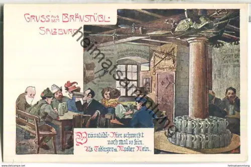 Salzburg - Gruss aus dem Bräustübl ca. 1900