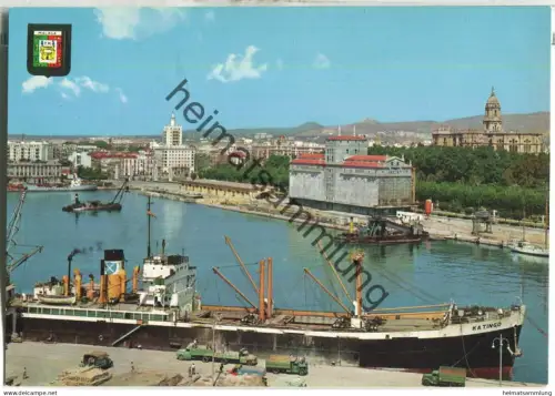 Malaga - Hafen - Foto-AK 60er Jahre