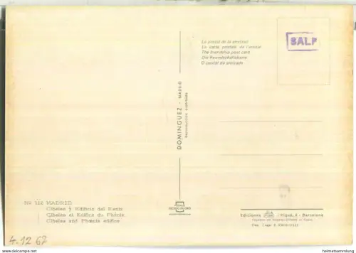 Madrid - Cibeles y Edificio del Fenix - Foto-AK 60er Jahre