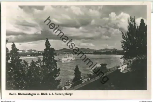 Bonn - Rheinanlagen mit Blick auf das Siebengebirge - Foto-Ansichtskarte - Verlag Edm. von König Heidelberg